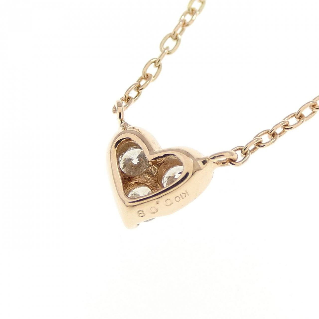 K10PG ハート ダイヤモンド ネックレス 0.09CT