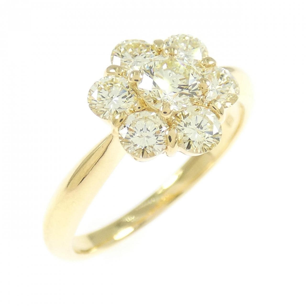 K18YG フラワー ダイヤモンド リング 1.04CT