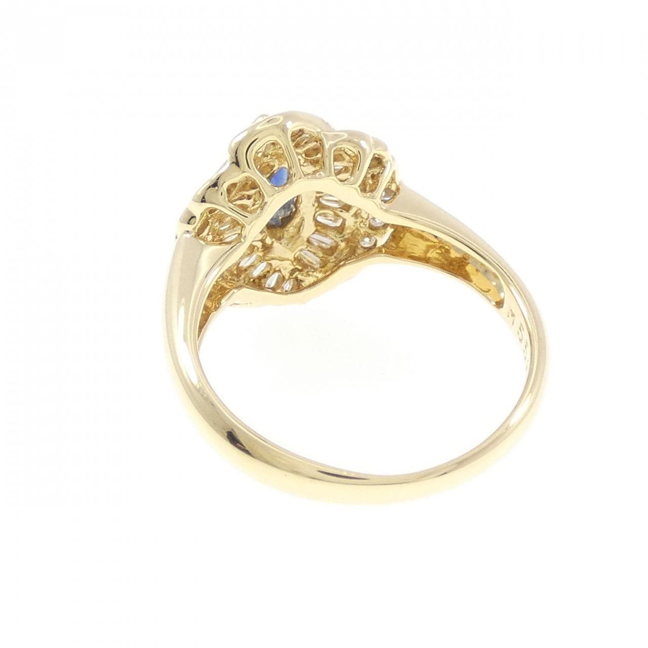 18KYG サファイヤ リング 0.37CT