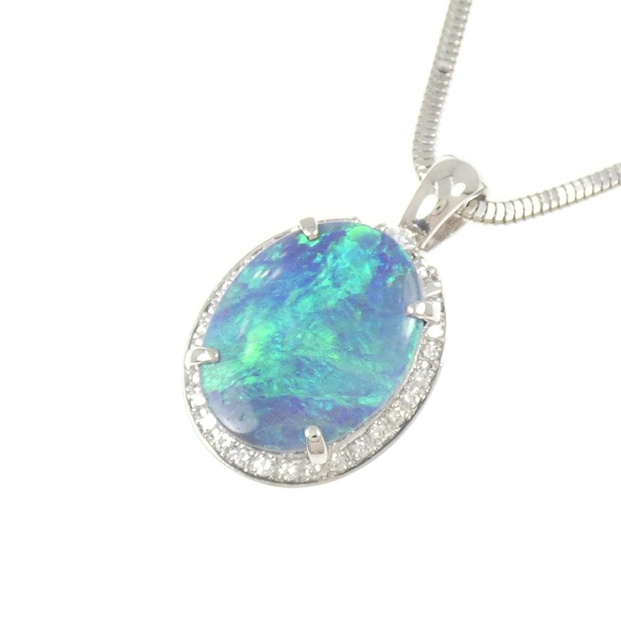 PT900/PT850 ブラックオパール ネックレス 9.53CT