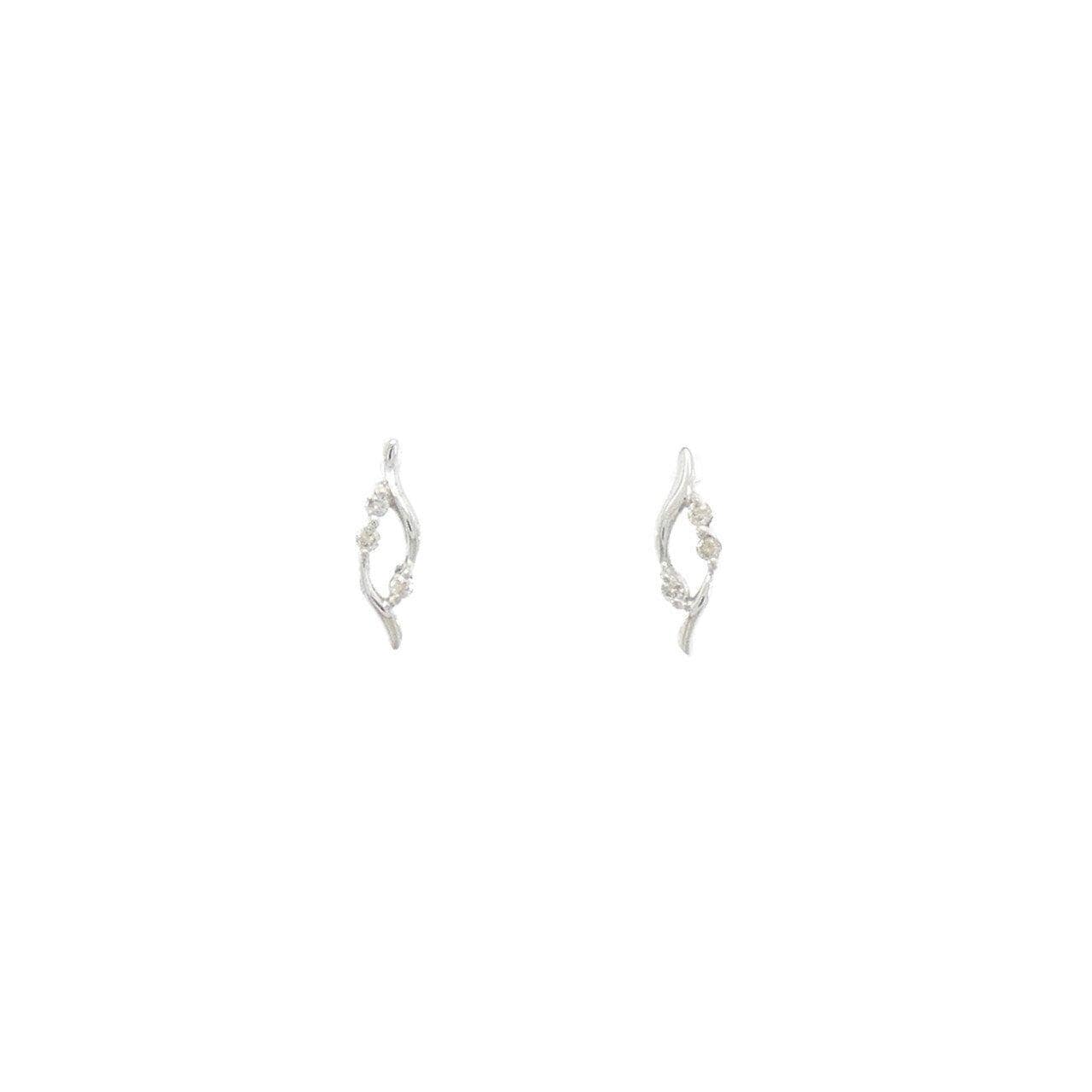 K14WG ダイヤモンド ピアス 0.04CT