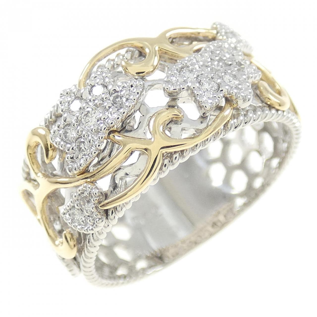 K18WG/K18YG Diamond ring 0.12CT