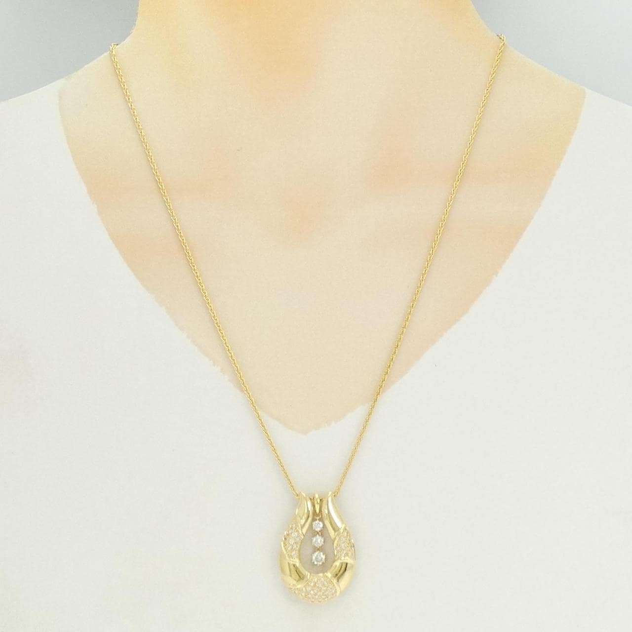 K18YG/750YG 2WAY ダイヤモンド ネックレス 0.50CT