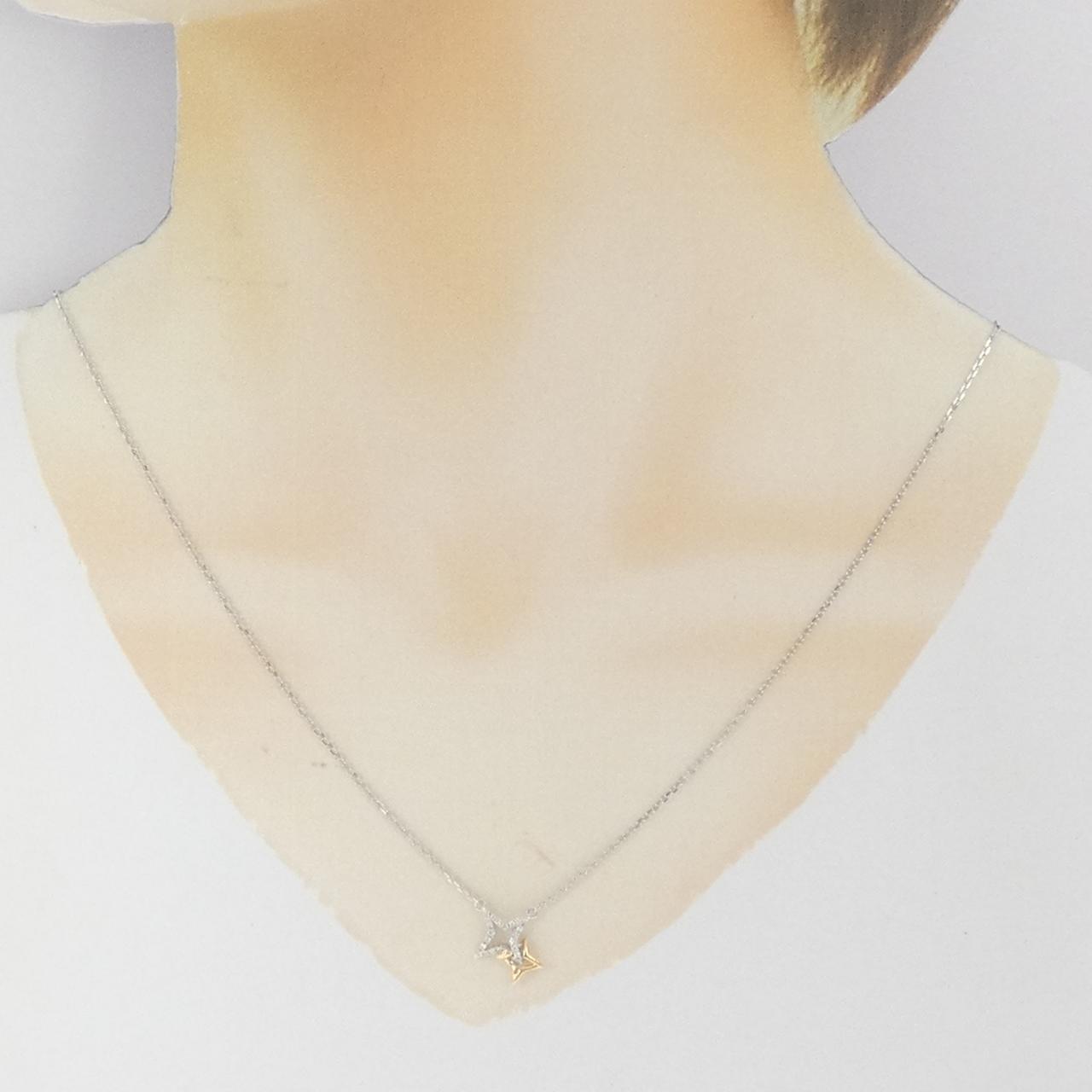 750WG/750YG ダイヤモンド ネックレス 0.10CT