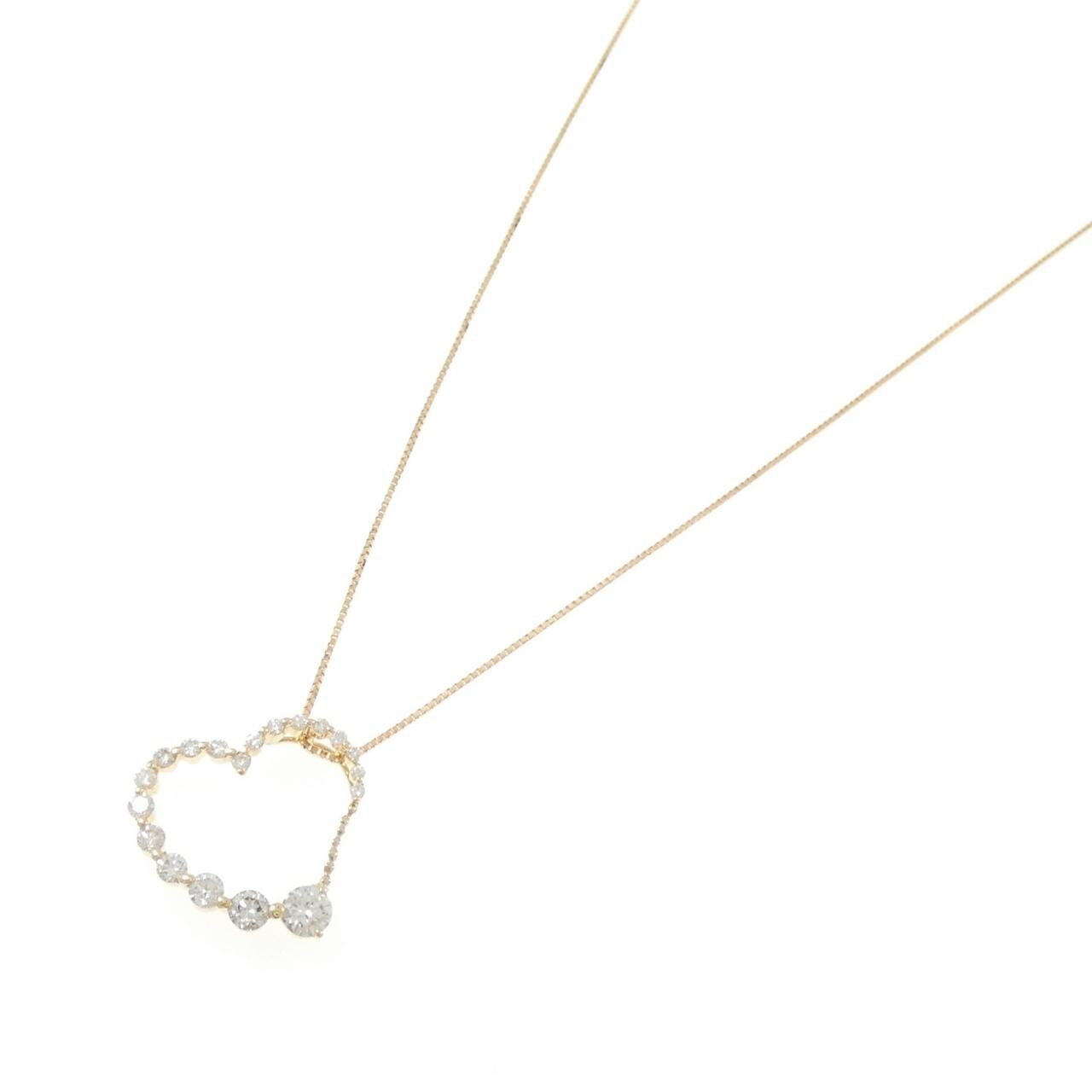 K18YG ハート ダイヤモンド ネックレス 1.041CT