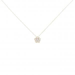K18YG フラワー ダイヤモンド ネックレス 0.10CT