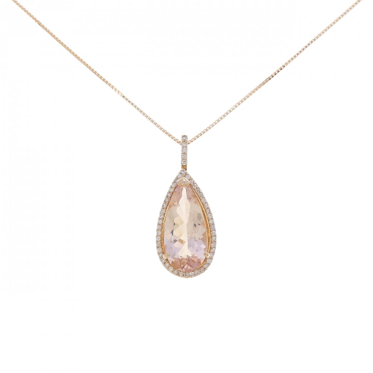 K18PG モルガナイト ネックレス 3.88CT