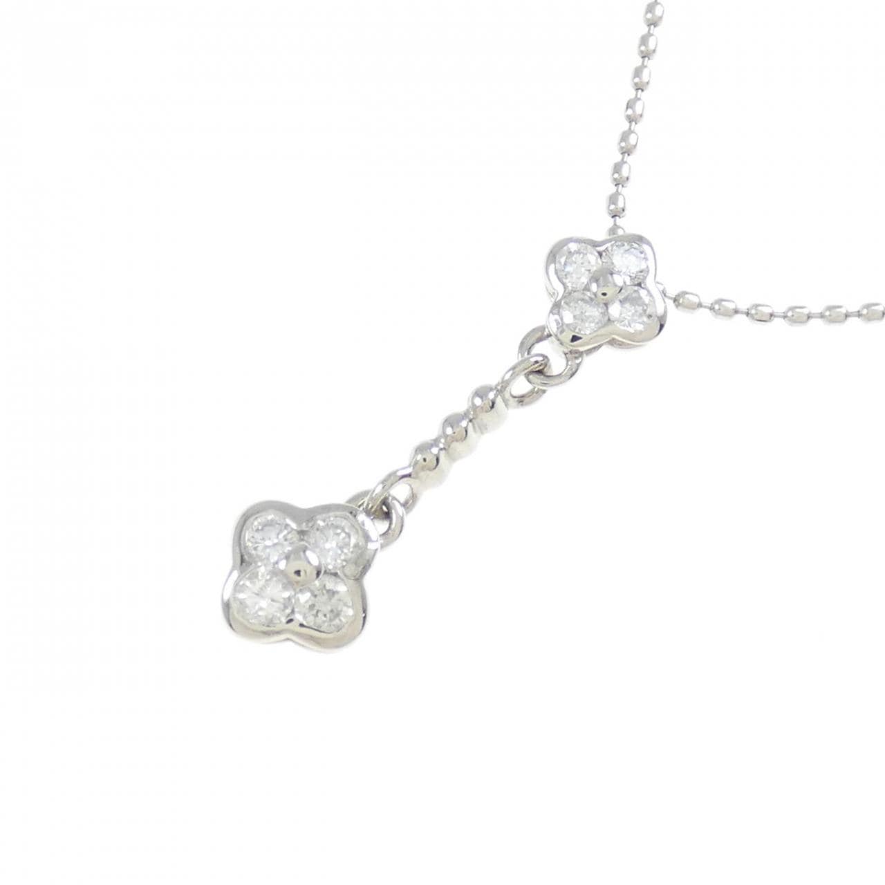 PT850 フラワー ダイヤモンド ネックレス 0.20CT