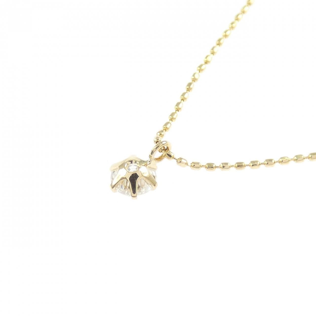 K18YG ソリティア ダイヤモンド ネックレス 0.10CT