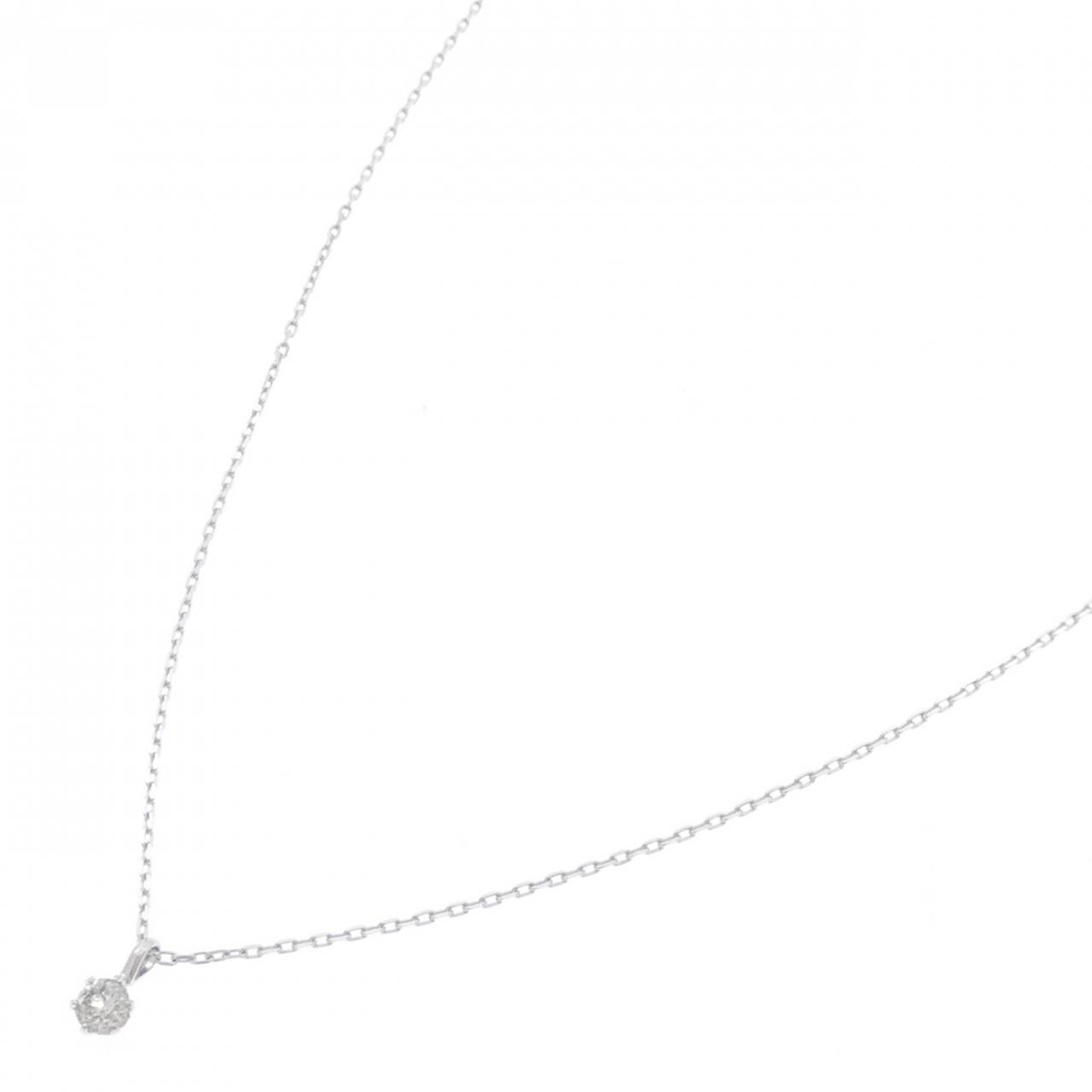 K18WG ソリティア ダイヤモンド ネックレス 0.10CT