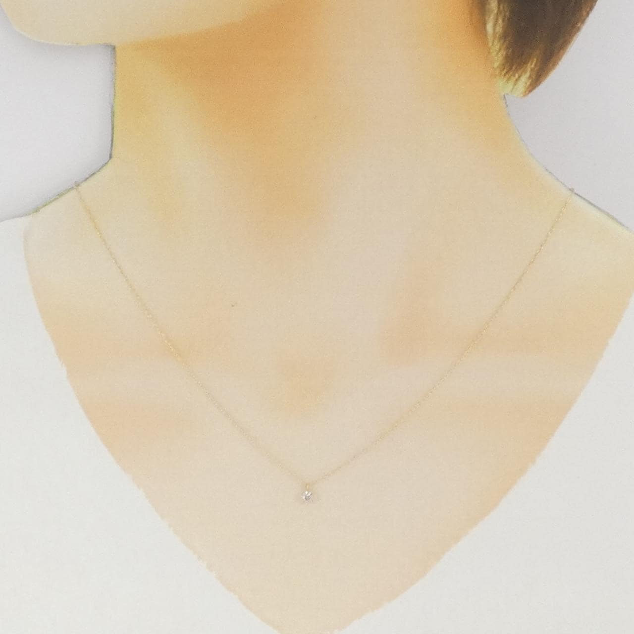 K18YG ソリティア ダイヤモンド ネックレス 0.10CT