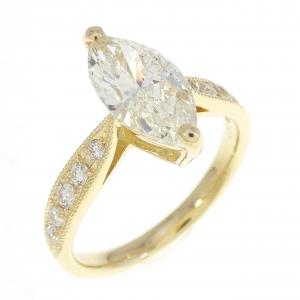 [Remake] K18YG Diamond Ring 1.512CT L SI2 Marquise Cut