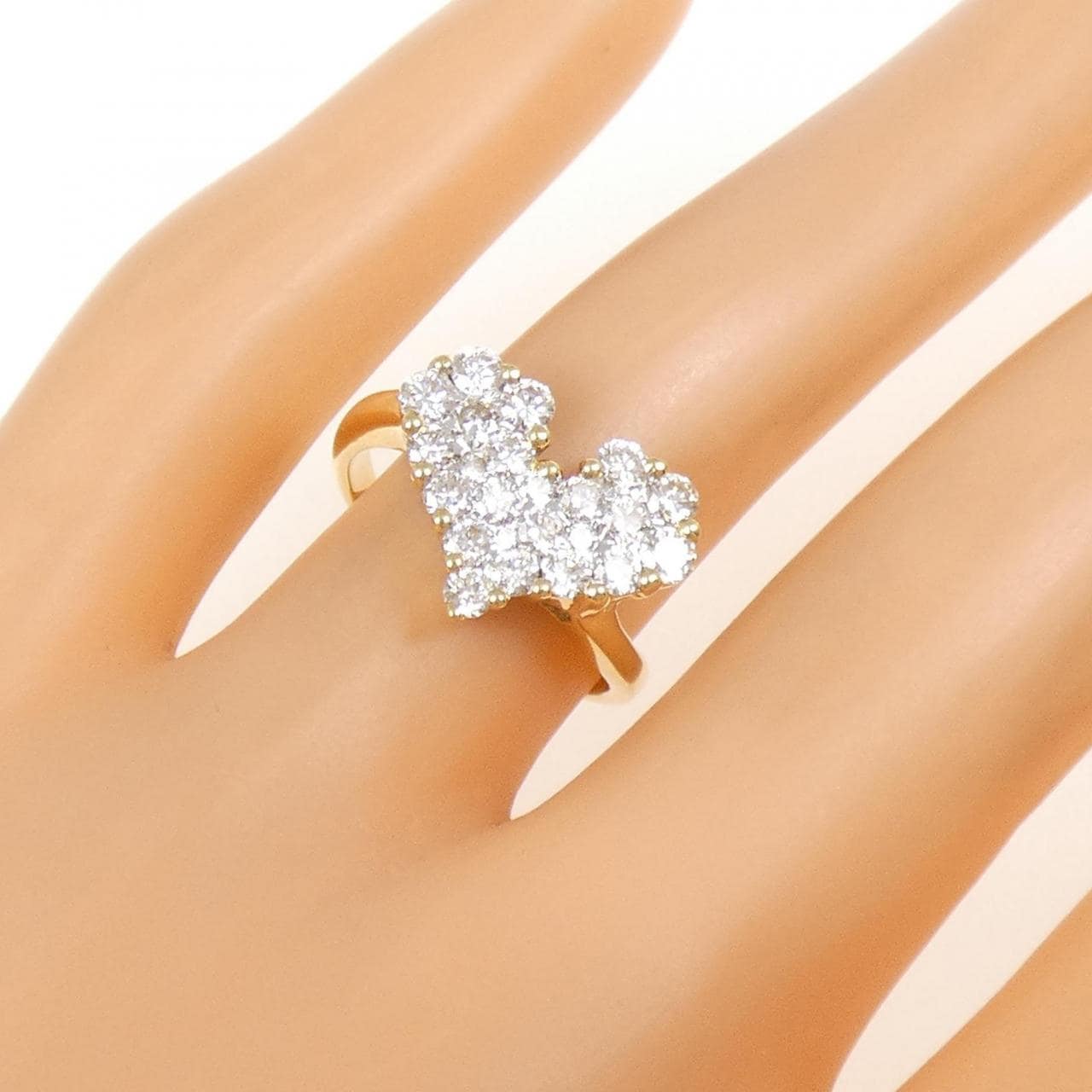 K18YG ハート ダイヤモンド リング 1.00CT