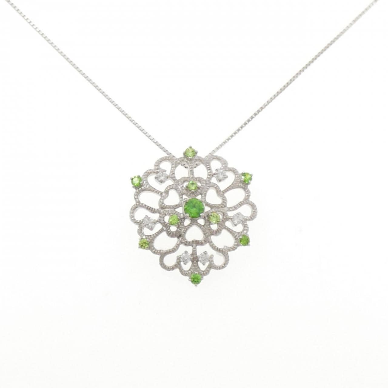 K18WG デマントイドガーネット ネックレス 0.61CT