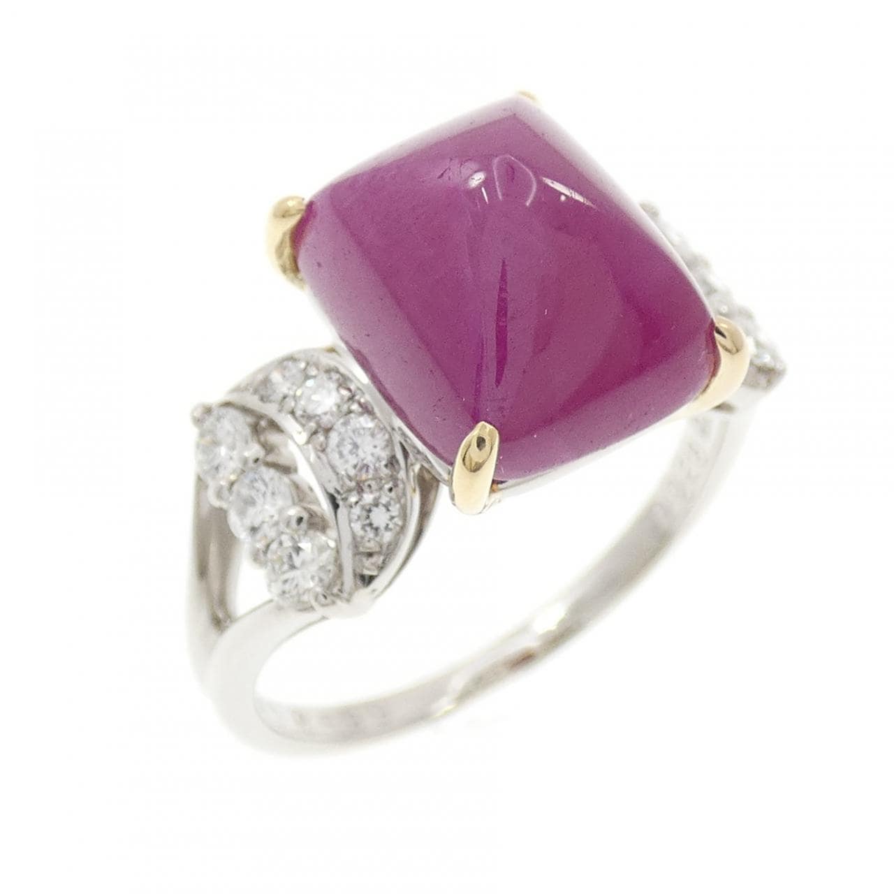 PT950/K18YG ルビー リング 5.99CT