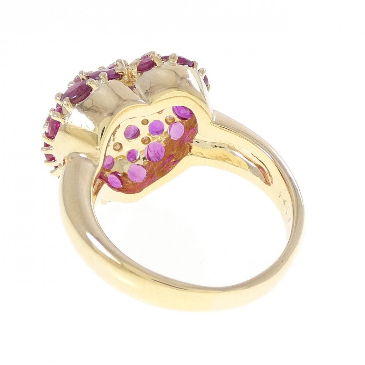 750YG ハート ルビー リング 4.07CT