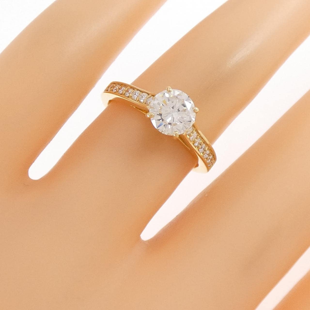 K18YG ダイヤモンド リング 0.761CT K SI1 Good
