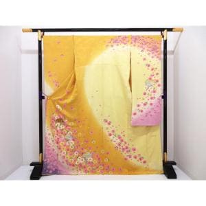 Long-sleeved kimono ATELIER SAB Yuzen gold leaf processing gradation dyeing