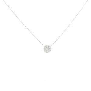 K18WG フラワー ダイヤモンド ネックレス 0.10CT