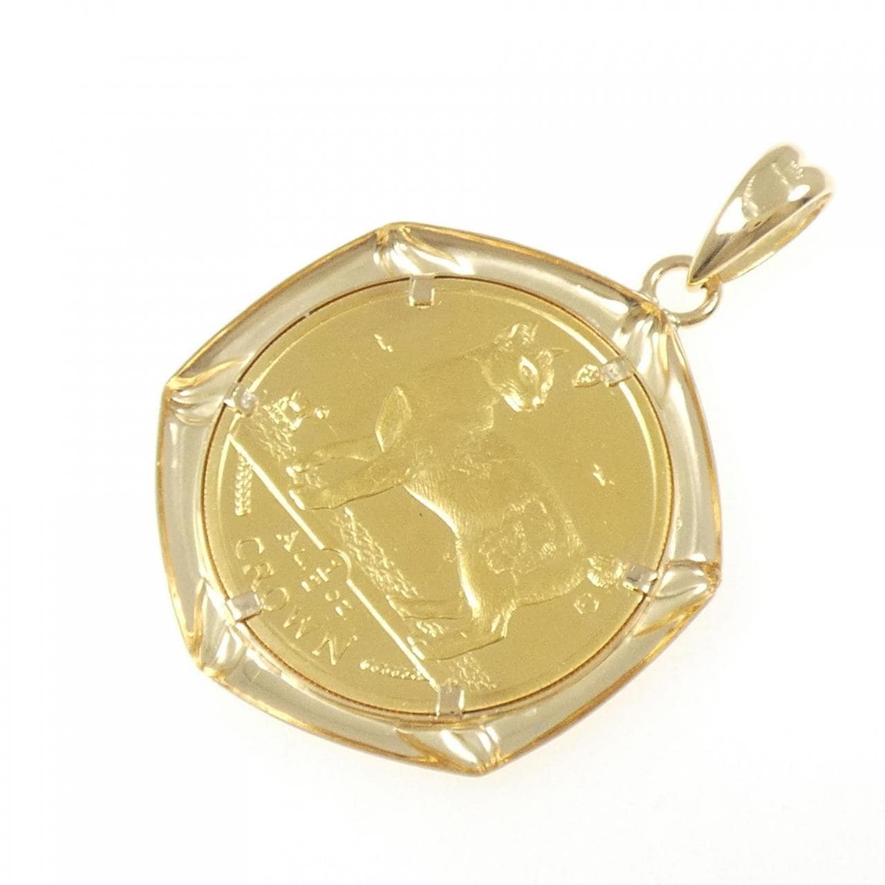 K18YG(枠) コイン ペンダント