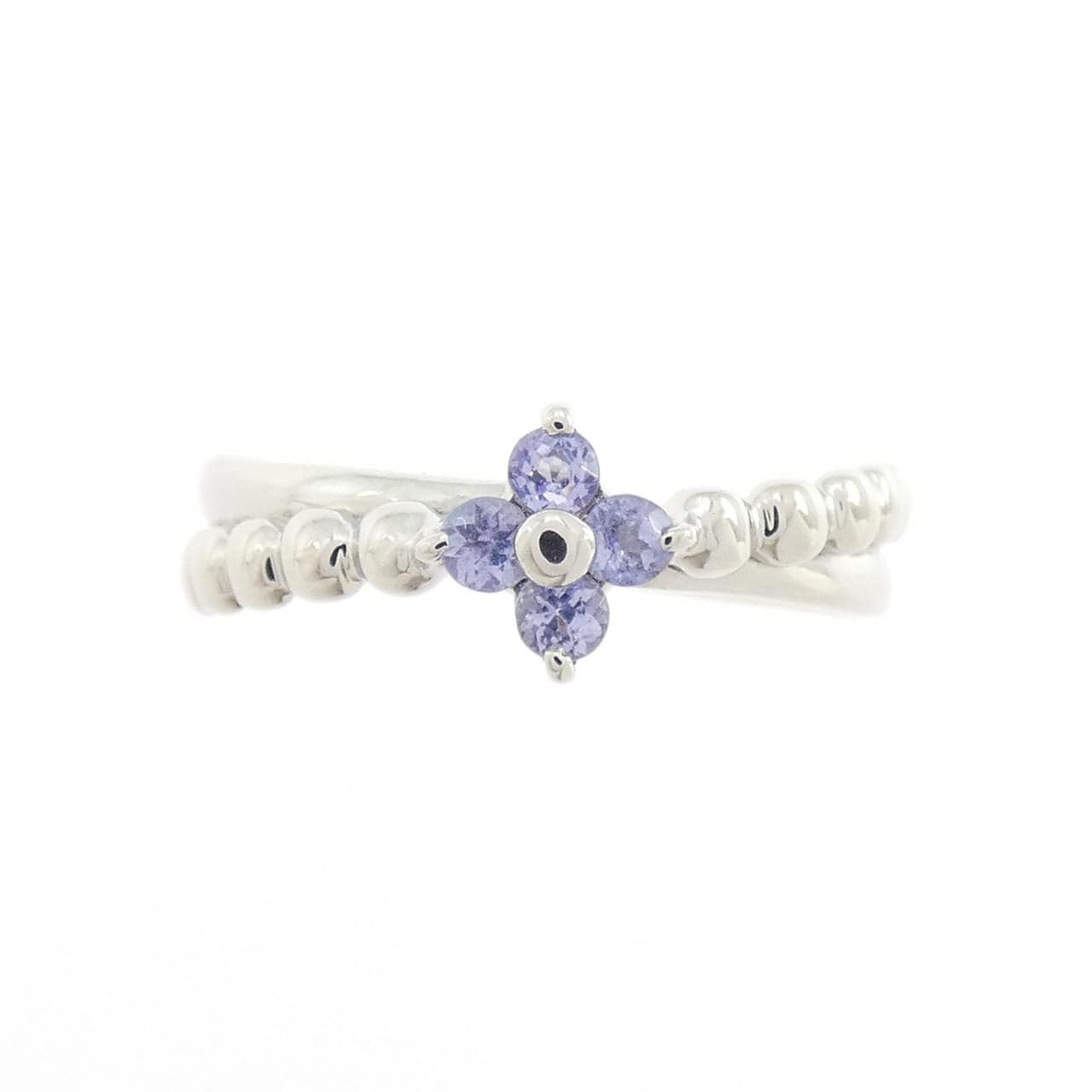 PT900 フラワー タンザナイト リング