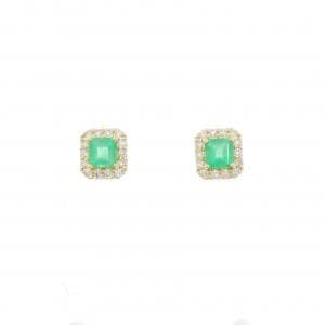 【新品】K18YG エメラルド ピアス 0.33CT