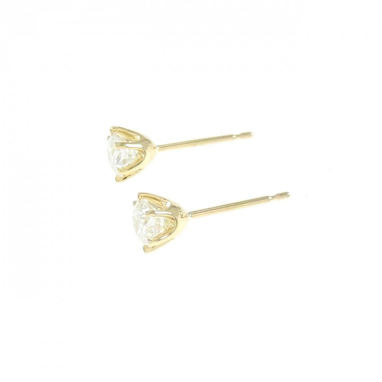 [BRAND NEW] K18YG Diamond Earrings 0.307CT 0.304CT F SI1 Good