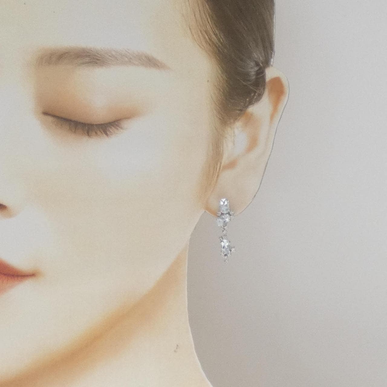 K14WG アクアマリン ピアス