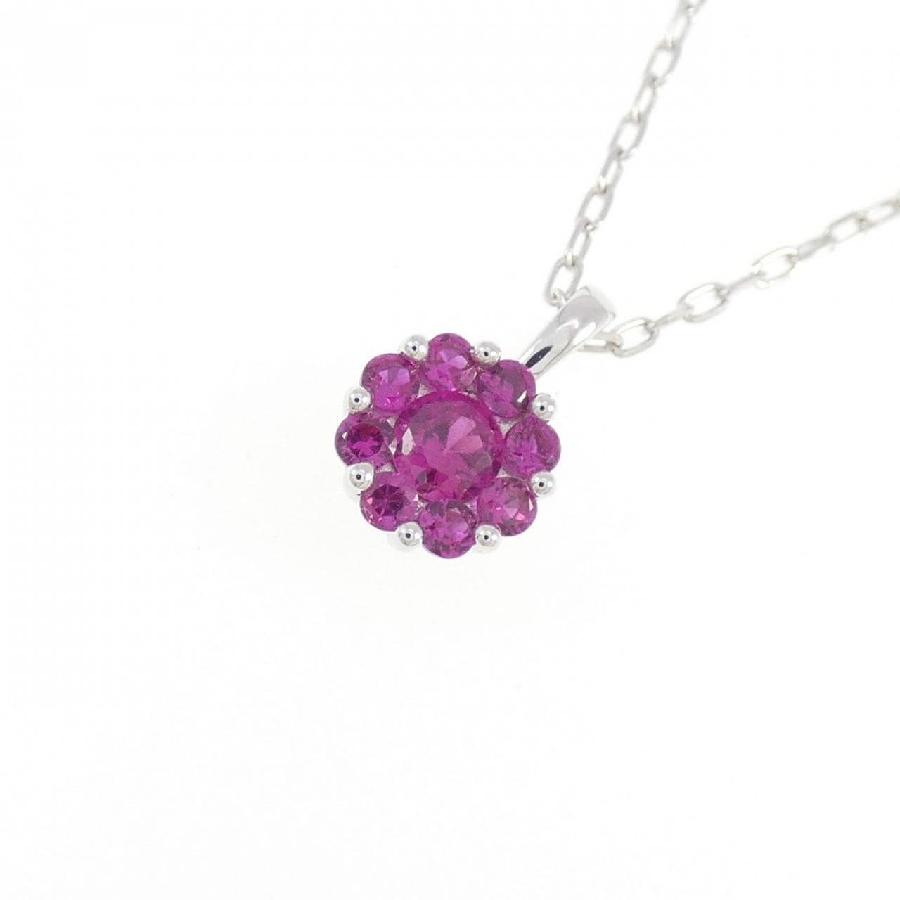 K18WG  ルビー ネックレス 0.25CT