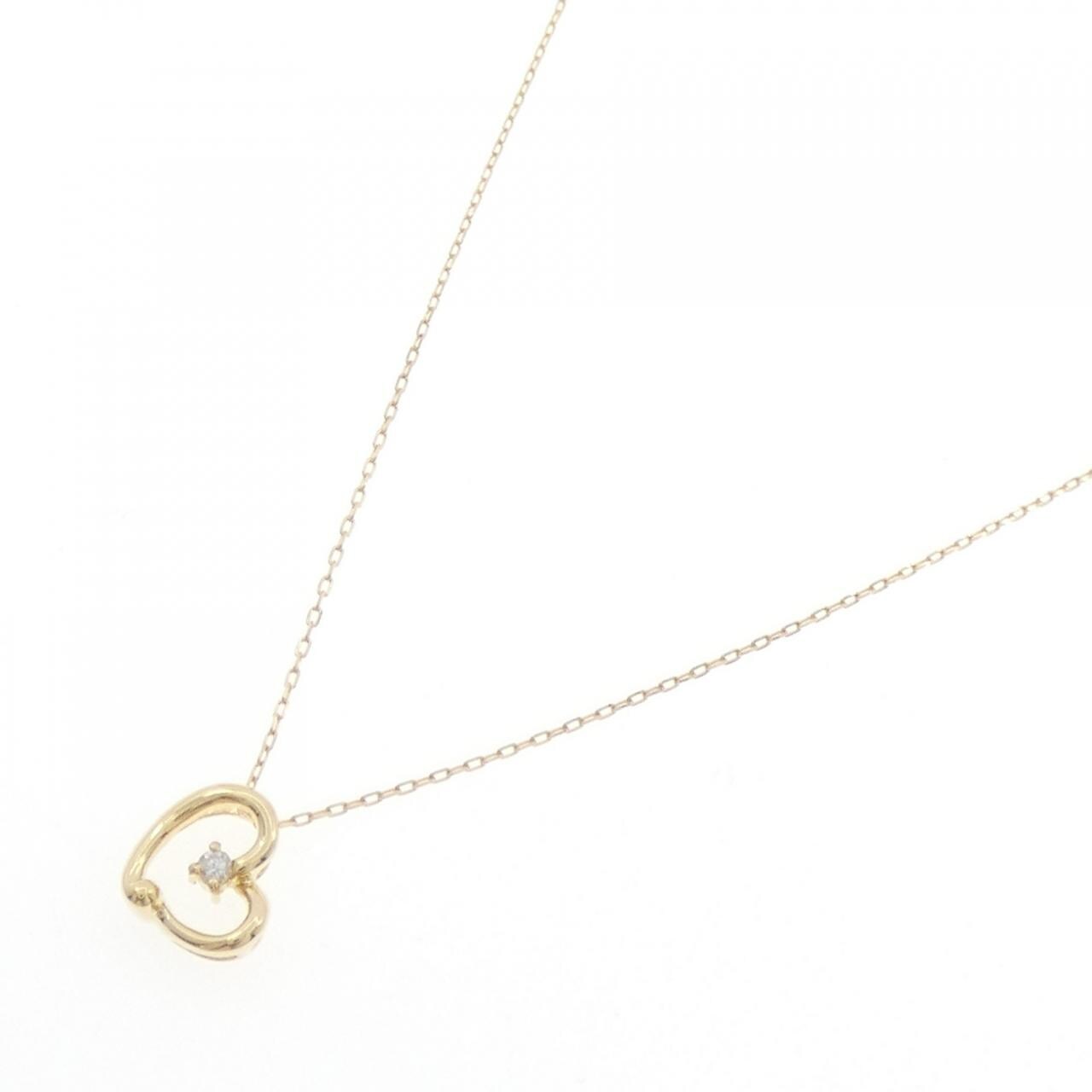 K18YG ハート ダイヤモンド ネックレス 0.02CT
