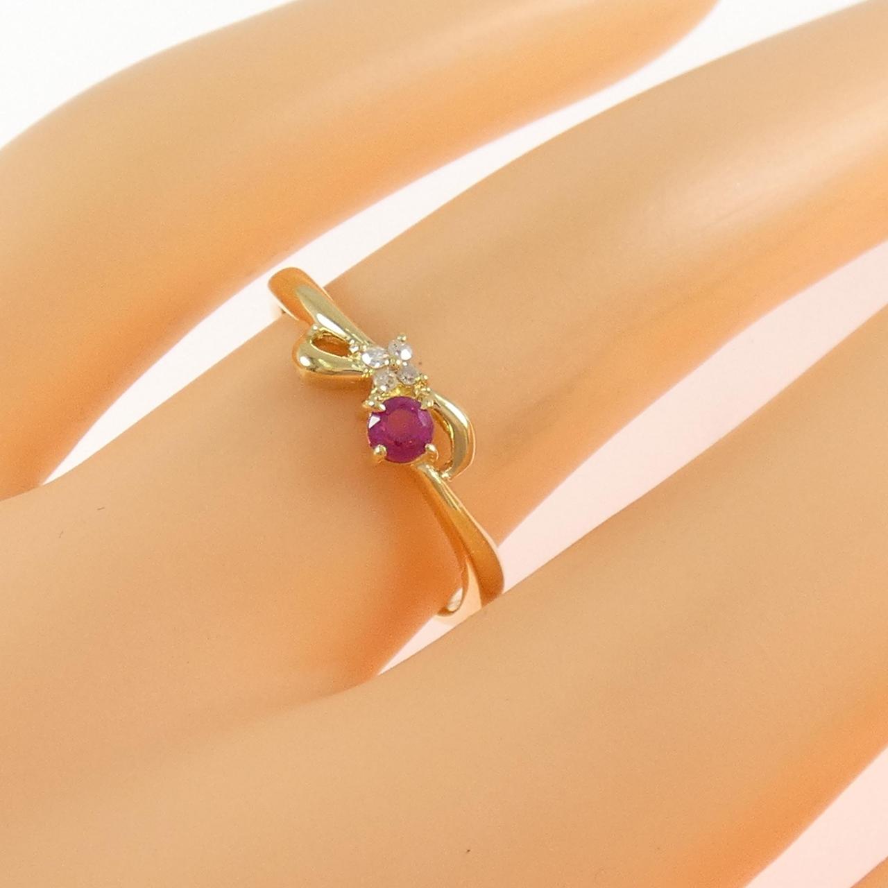 K18YG ルビー リング