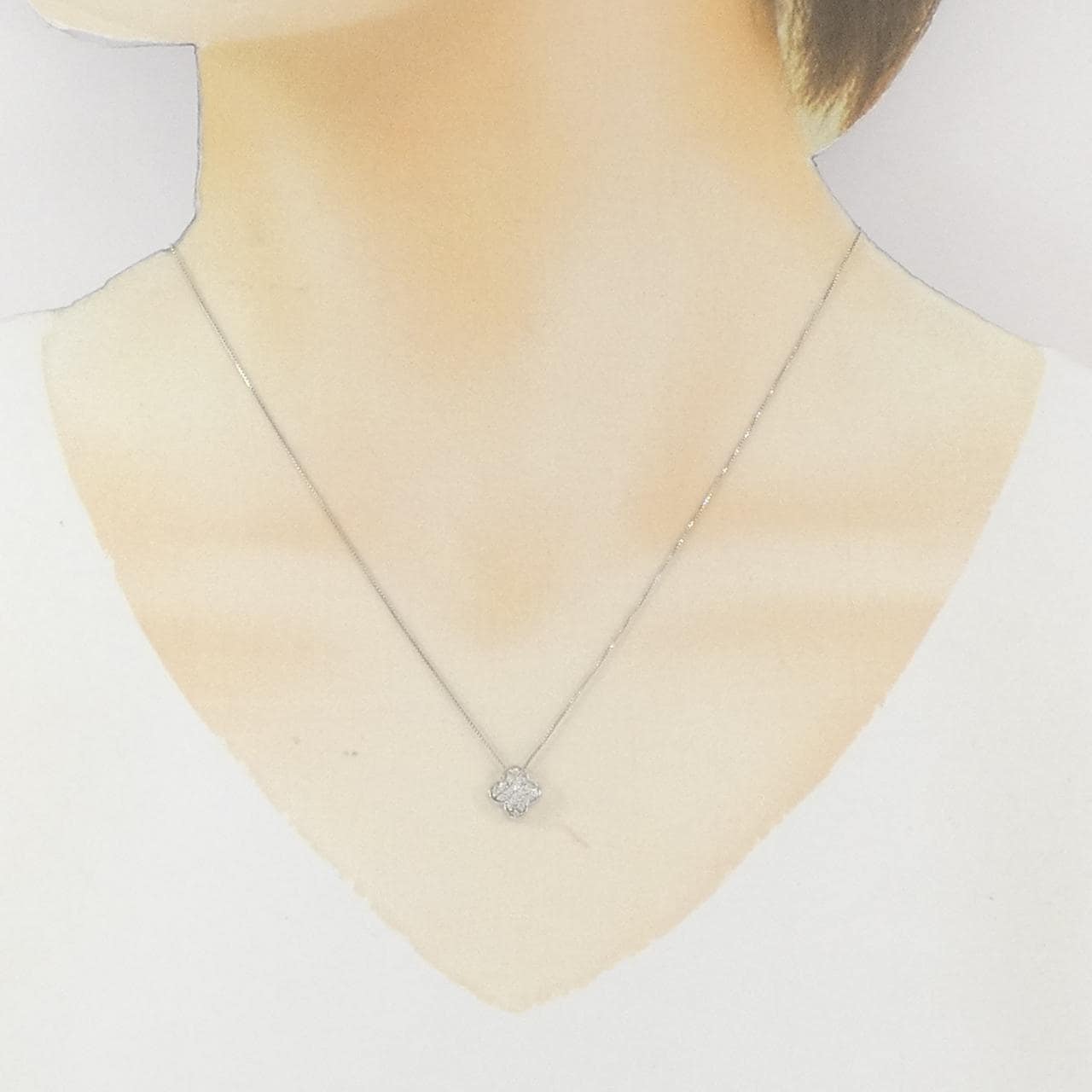 PT900/PT850 パヴェ ダイヤモンド ネックレス 0.14CT