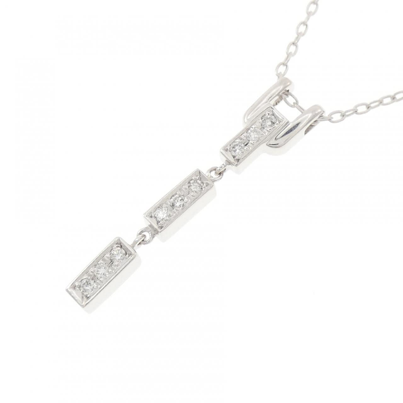 K18WG ダイヤモンド ネックレス 0.09CT