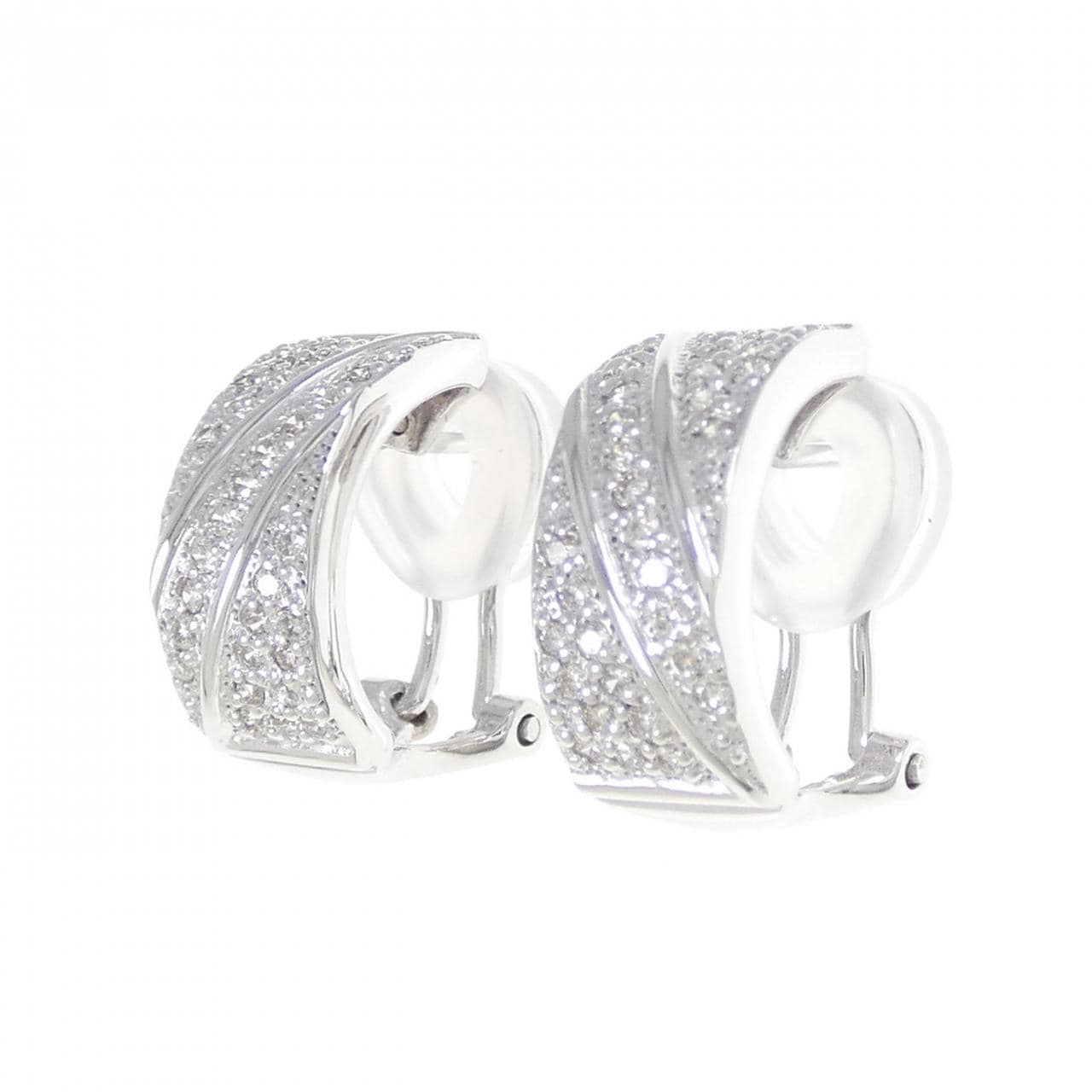 K18WG鑽石耳環/耳夹0.60CT