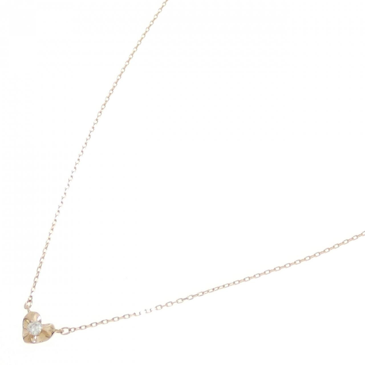 K18YG ハート ダイヤモンド ネックレス 0.03CT