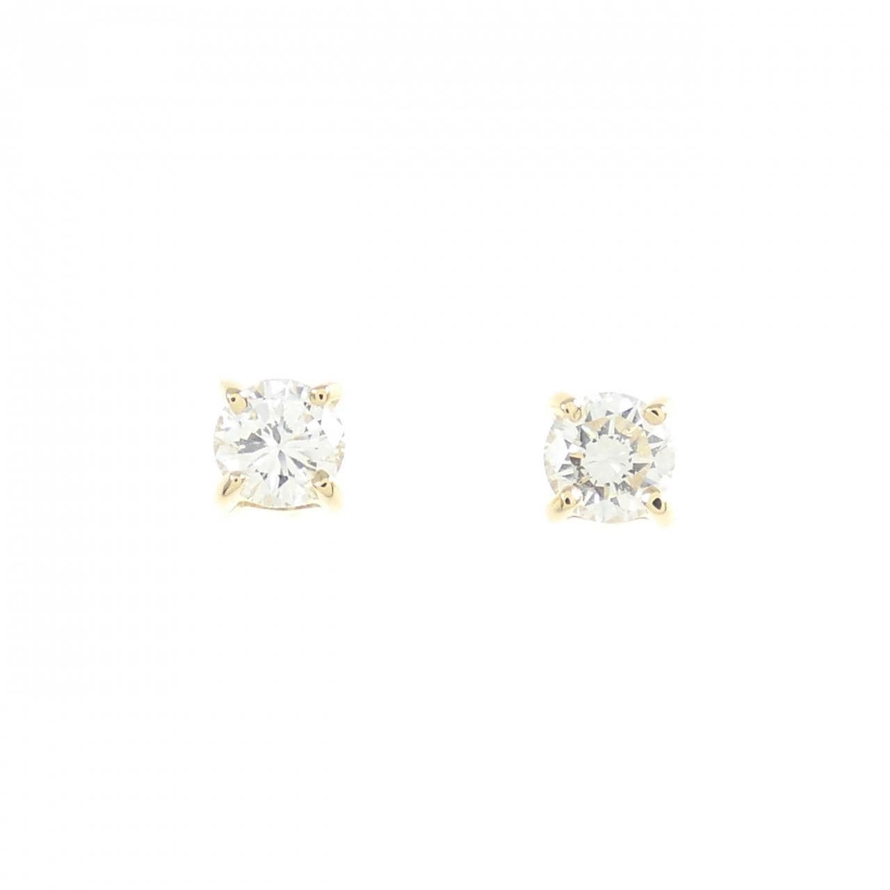 【リメイク】K18YG ソリティア ダイヤモンド ピアス 0.20CT