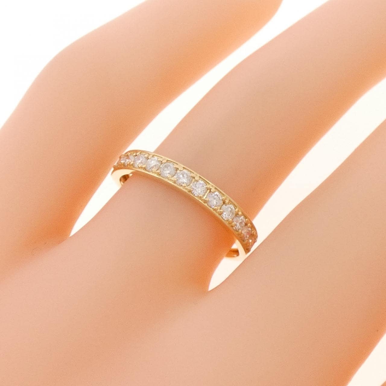 K18YG ハーフエタニティ ダイヤモンド リング 0.30CT