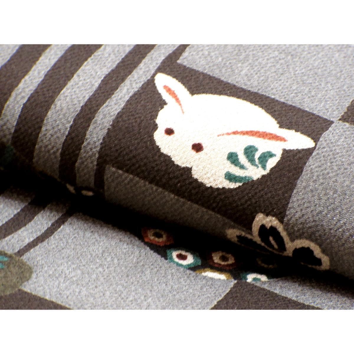 名古屋帯　ちりめん染帯　全通柄