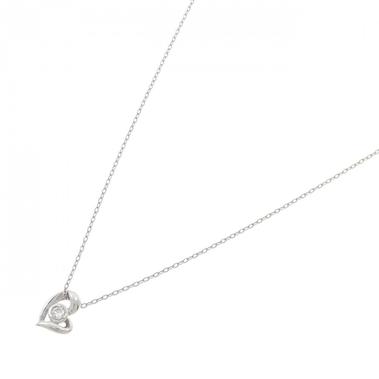 PT900/PT850 ハート ダイヤモンド ネックレス 0.05CT