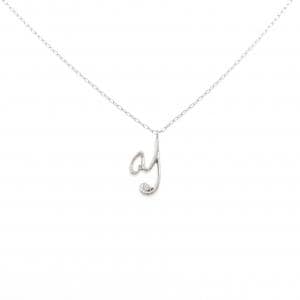 K10WG イニシャルY ダイヤモンド ネックレス 0.016CT