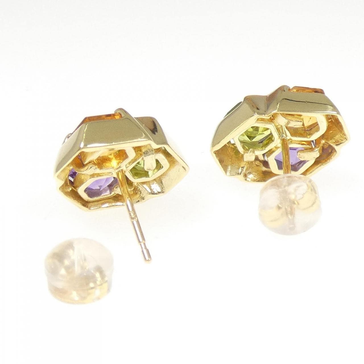 K18YG カラーストーン ピアス