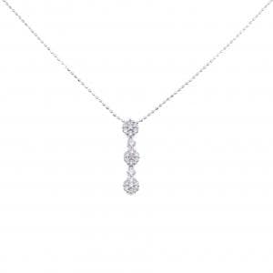 K18WG flower Diamond necklace 0.30CT