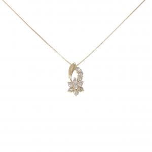 K18YG フラワー ダイヤモンド ネックレス 0.50CT