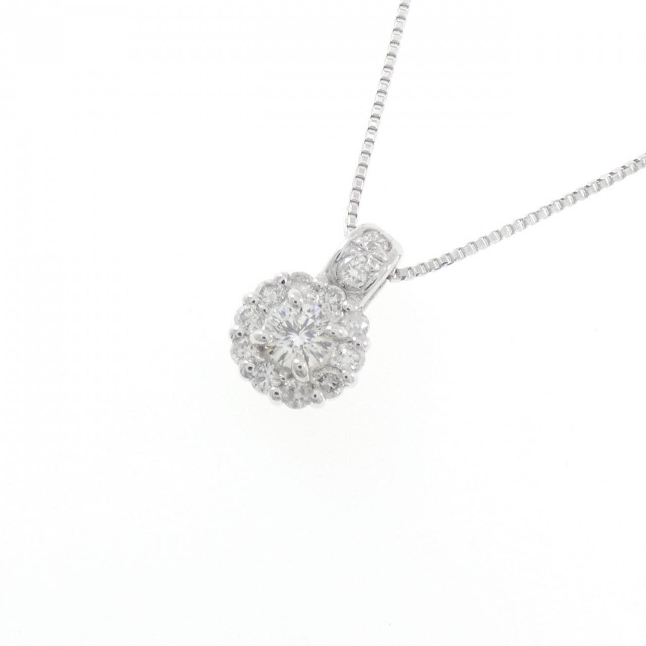 K18WG ダイヤモンド ネックレス 0.09CT