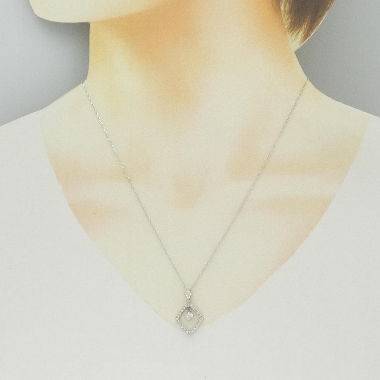 K18WG ダイヤモンド ネックレス 0.40CT