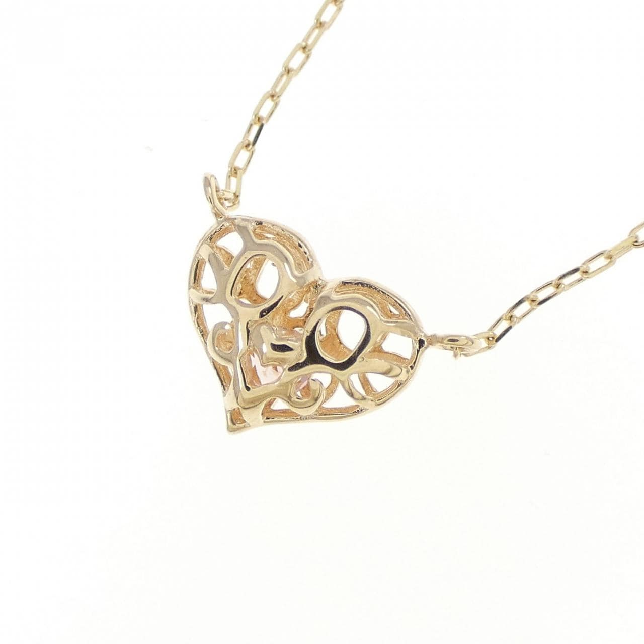 K10YG ハート トルマリン ネックレス