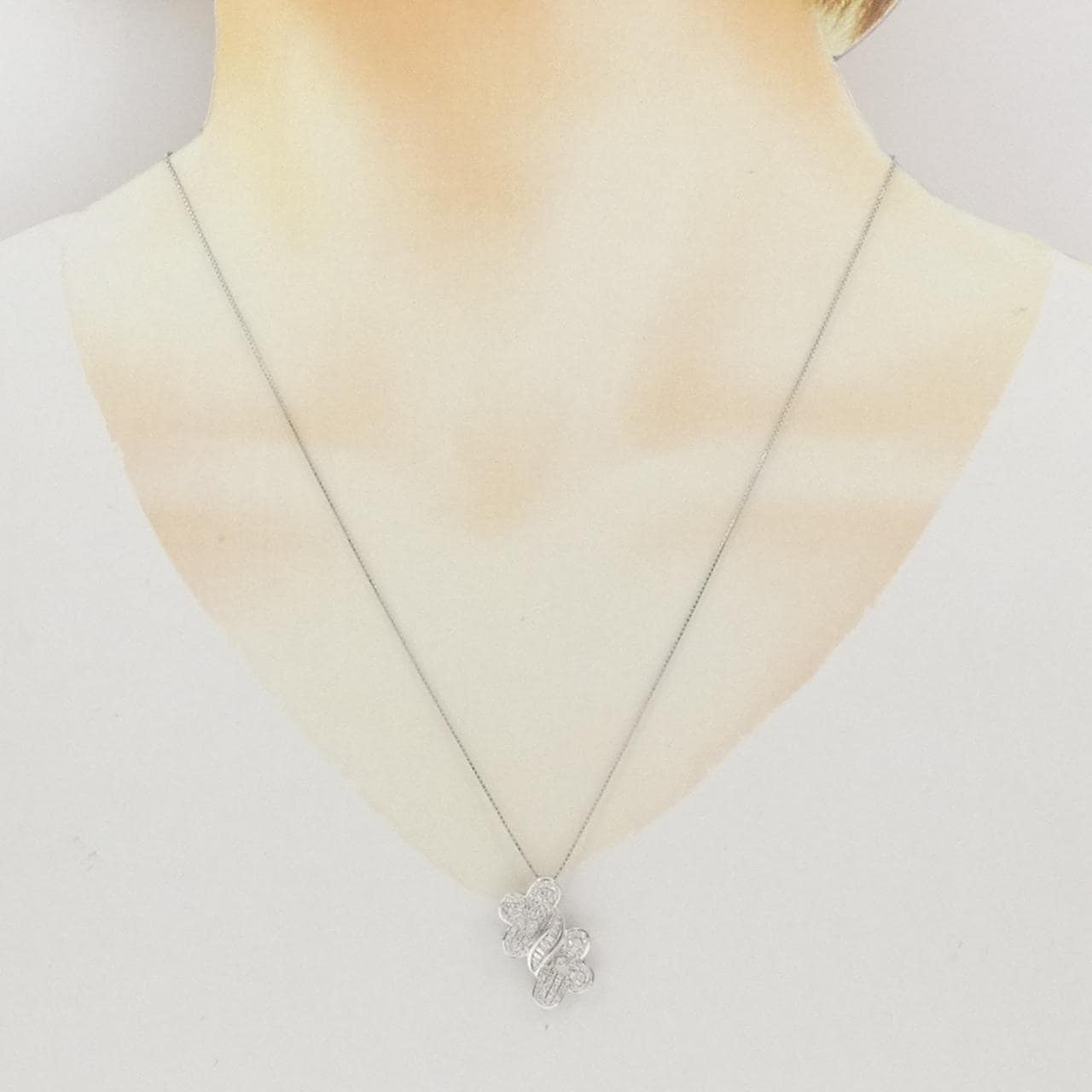 K18WG ダイヤモンド ネックレス 0.58CT