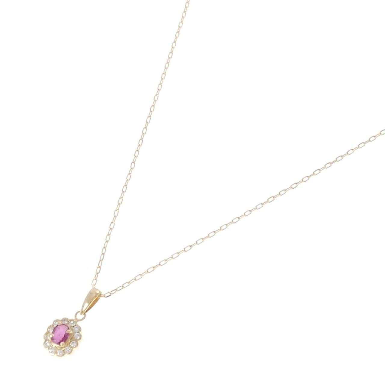 K18YG ルビー ネックレス 0.23CT