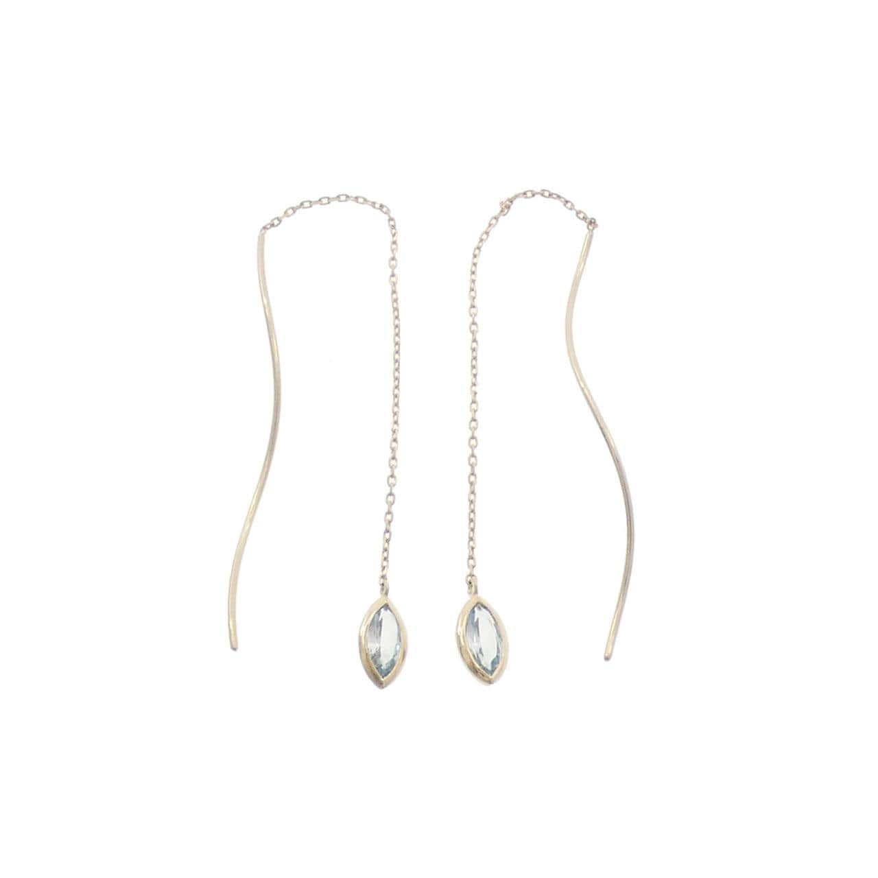 4゜C ブルートパーズ ピアス