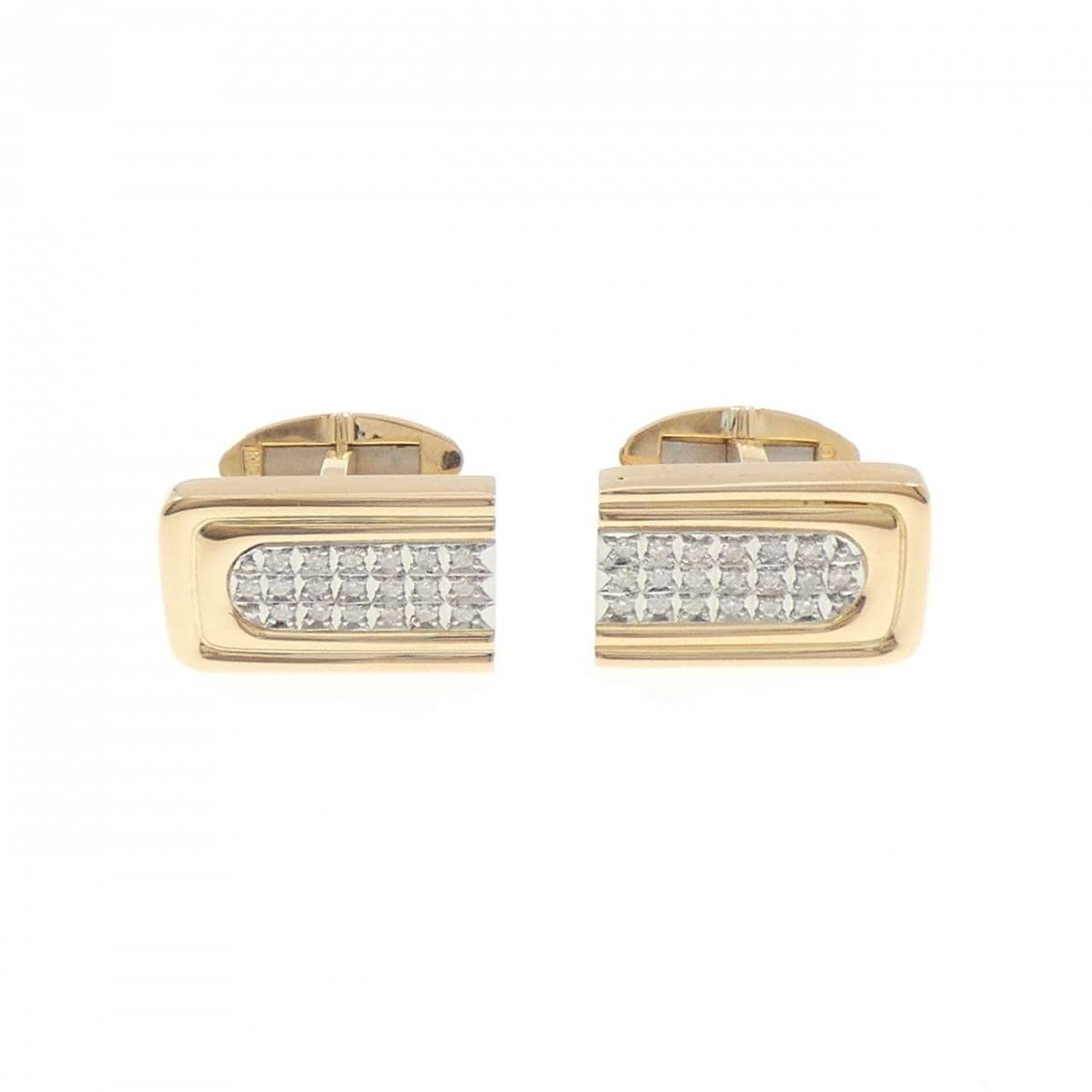 K18YG/PT900 ダイヤモンド カフス 0.46CT